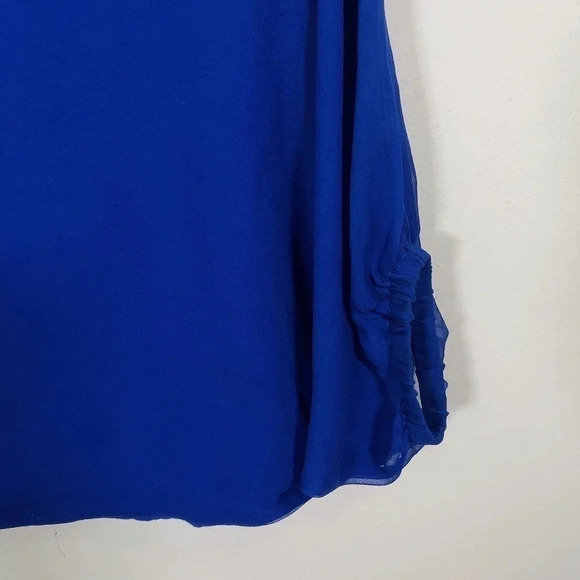 BAILEY /44 | LAYERED  SILK BLOUSE IN ROYAL BLUE - Picture 6 of 13